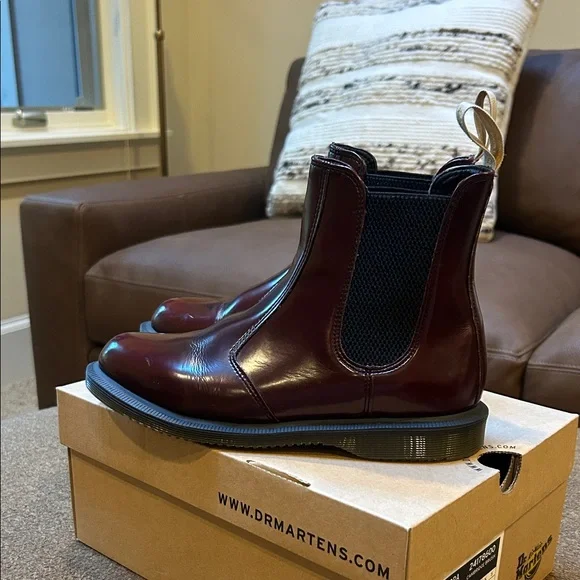 Dr. Martens Burgundy Ankle Boots - Picture 7 of 7